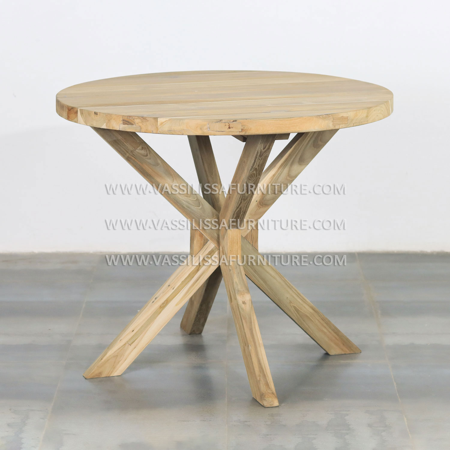 VDT_082 Geza Round Table, Classic Teak Coffee Table