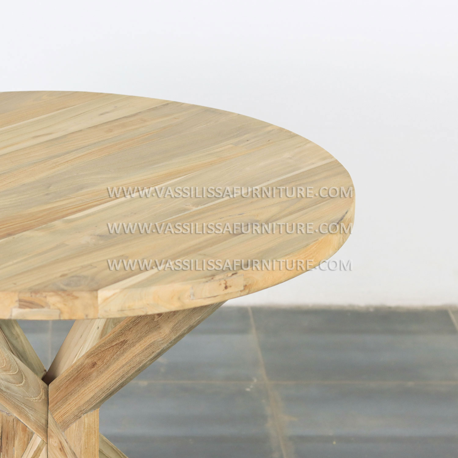 VDT_082 Geza Round Table, Classic Teak Coffee Table