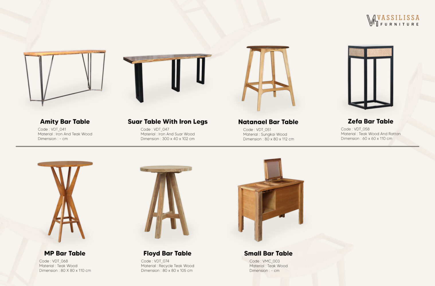 Bar Stool & Bar Table Collection