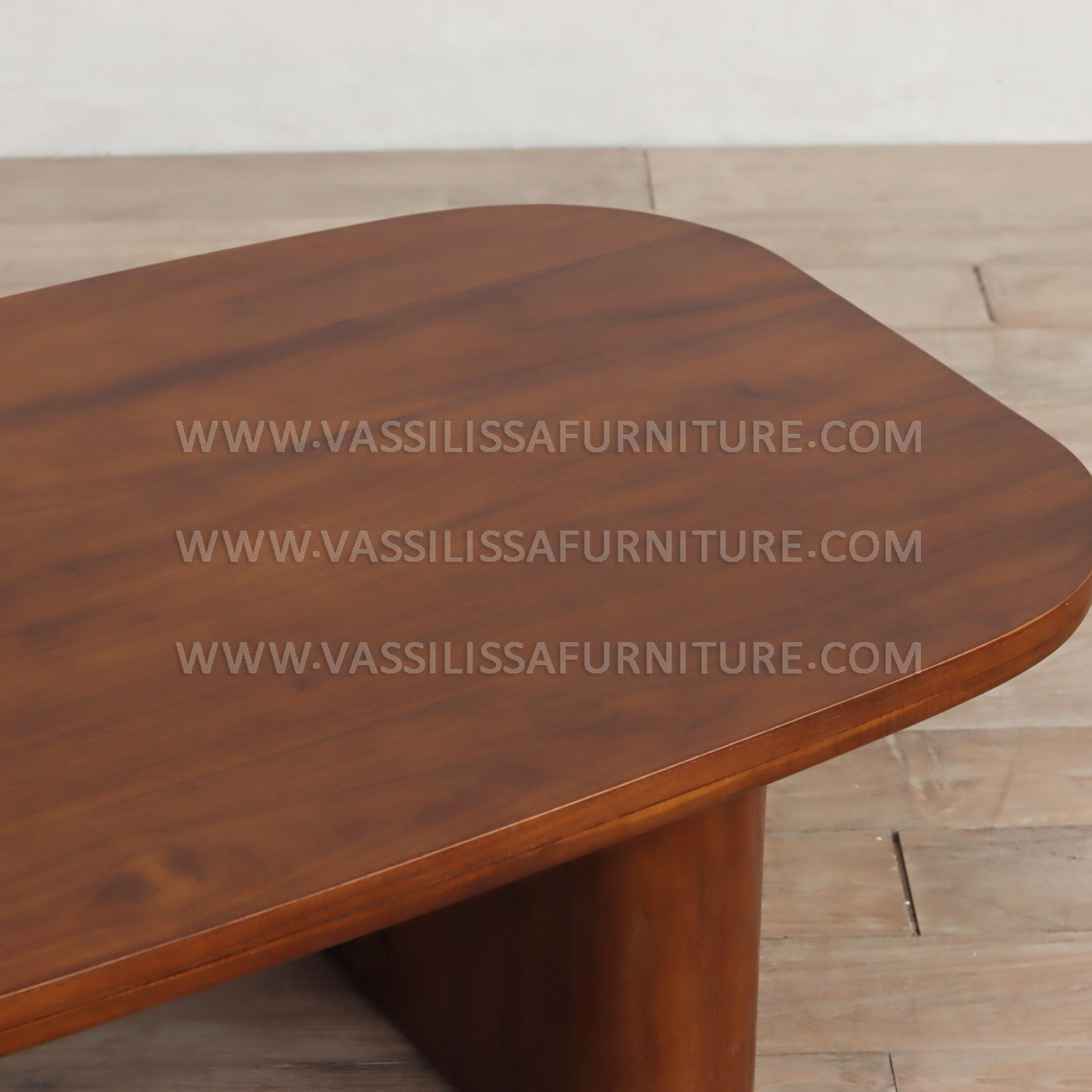 Aleza walnut coffee table with sculptural wooden legs | organic oval top modern centerpiece table for contemporary interiors