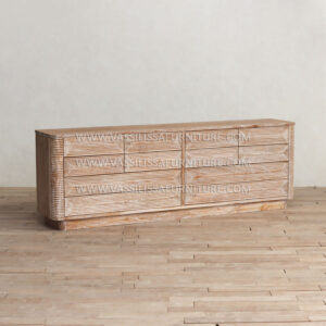 Kaia white-wash buffet with geometric gridded drawers | contemporary coastal dining cabinet storage furniture