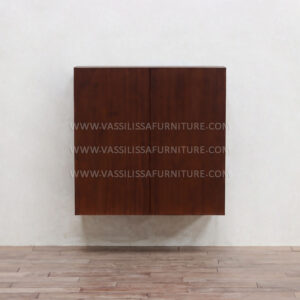 Hugo Wall walnut bathroom cabinet with dual doors | minimalist wall-mounted storage for modern bathrooms