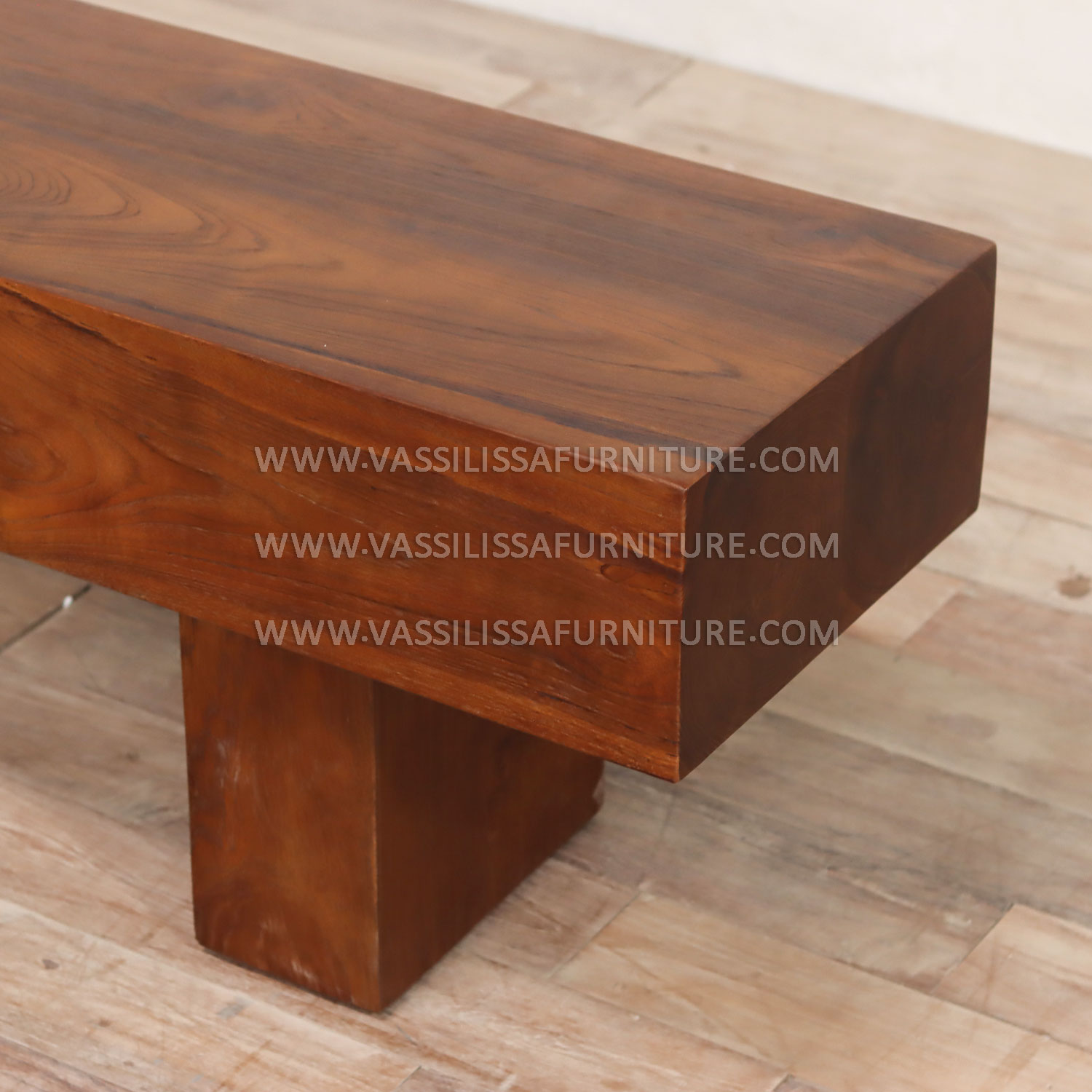 Maximo walnut TV cabinet with sculptural wooden block legs | minimalist media console contemporary living room furniture