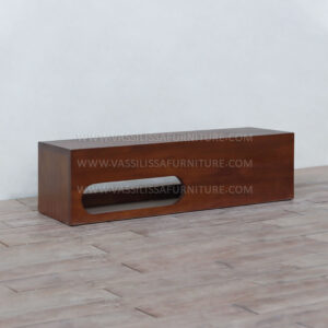 Parker Modern Wall-Mounted Handwash Basin - Walnut Wood Sink with Minimalist Design for Contemporary Bathrooms